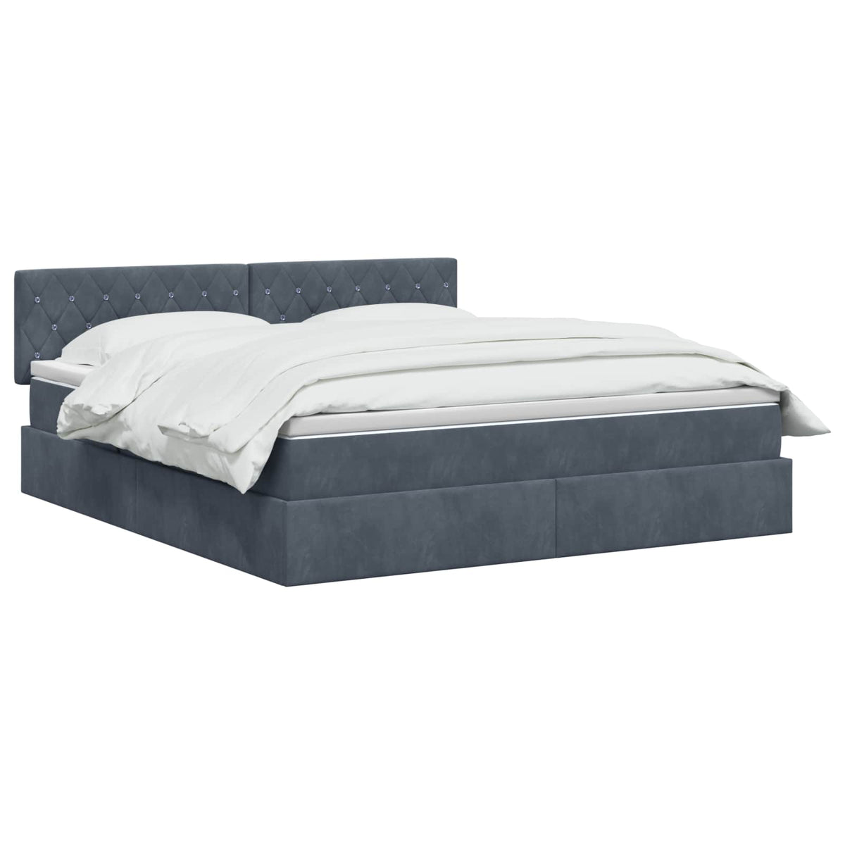 Krevet s od storage s uzglavljem Tamnosiva 180 x 200 cm Baršun