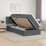 Krevet s od storage s uzglavljem Tamnosiva 100 x 200 cm Baršun