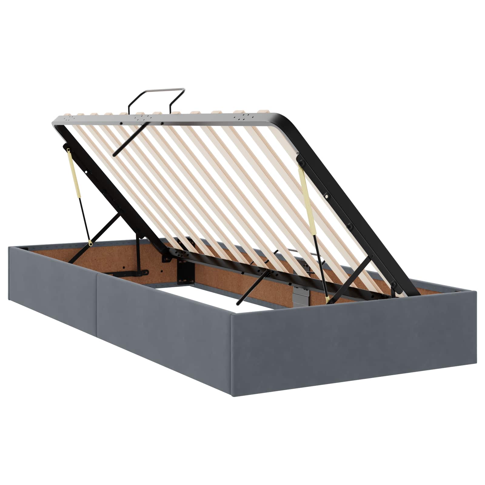 Krevet s od storage s uzglavljem Tamnosiva 90 x 190 cm Baršun