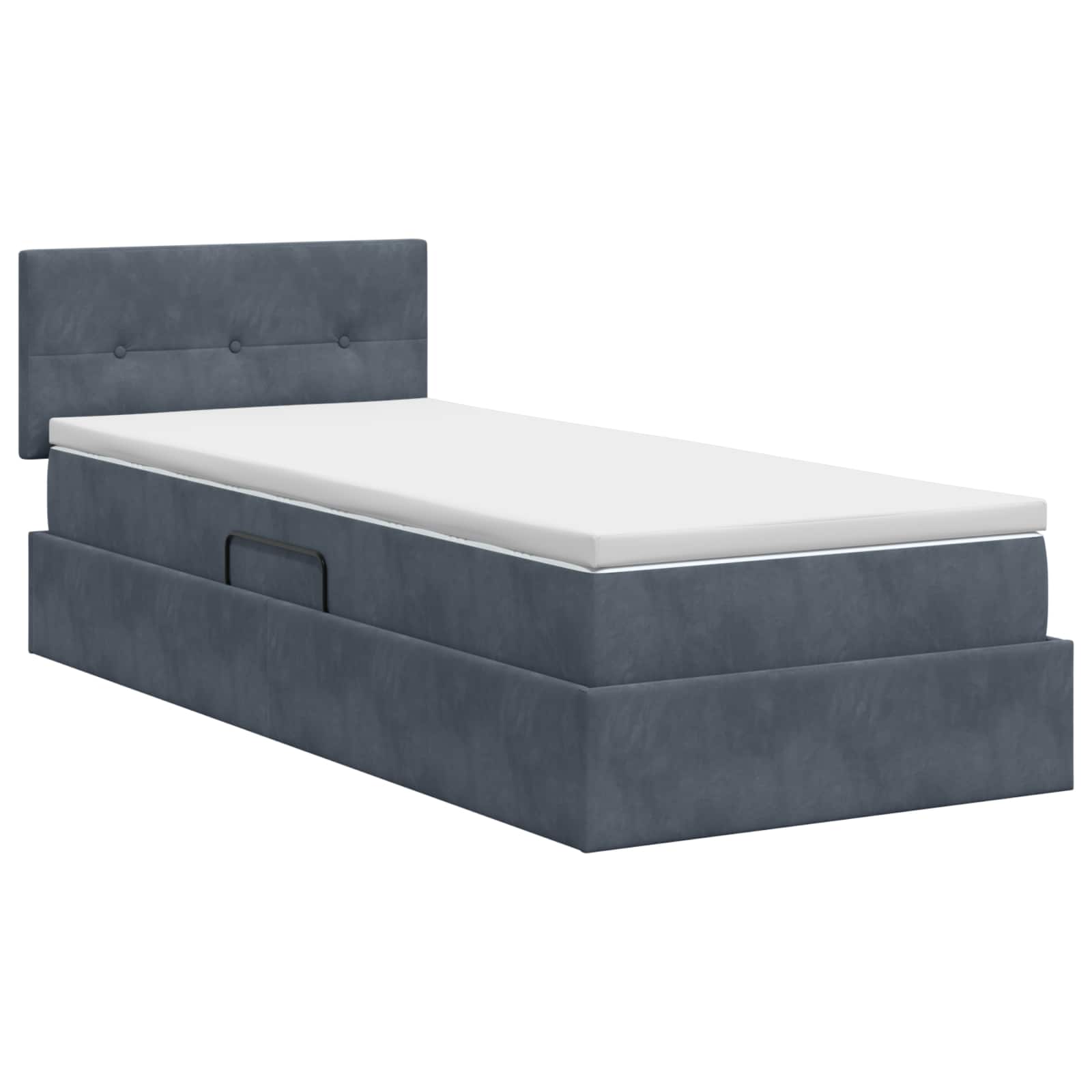 Krevet s od storage s uzglavljem Tamnosiva 90 x 190 cm Baršun