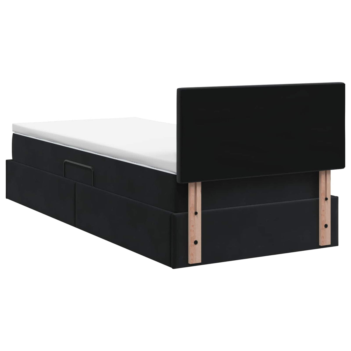 Krevet s od storage s uzglavljem Crna 90 x 200 cm Baršun
