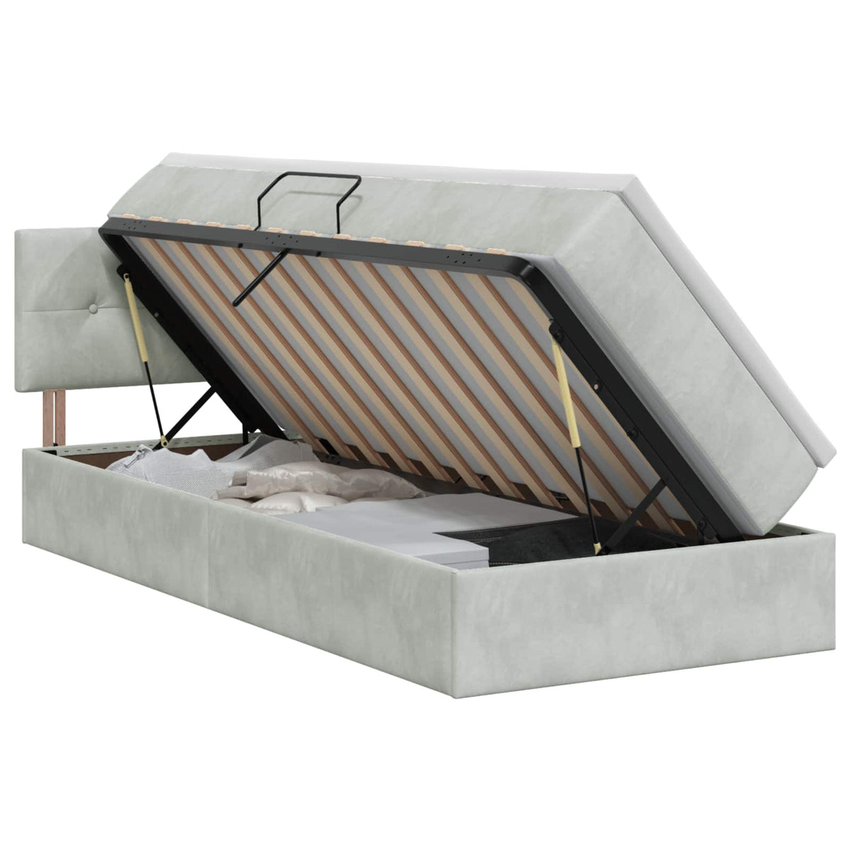 Krevet s od storage Svjetlosiva 100 x 200 cm Baršun
