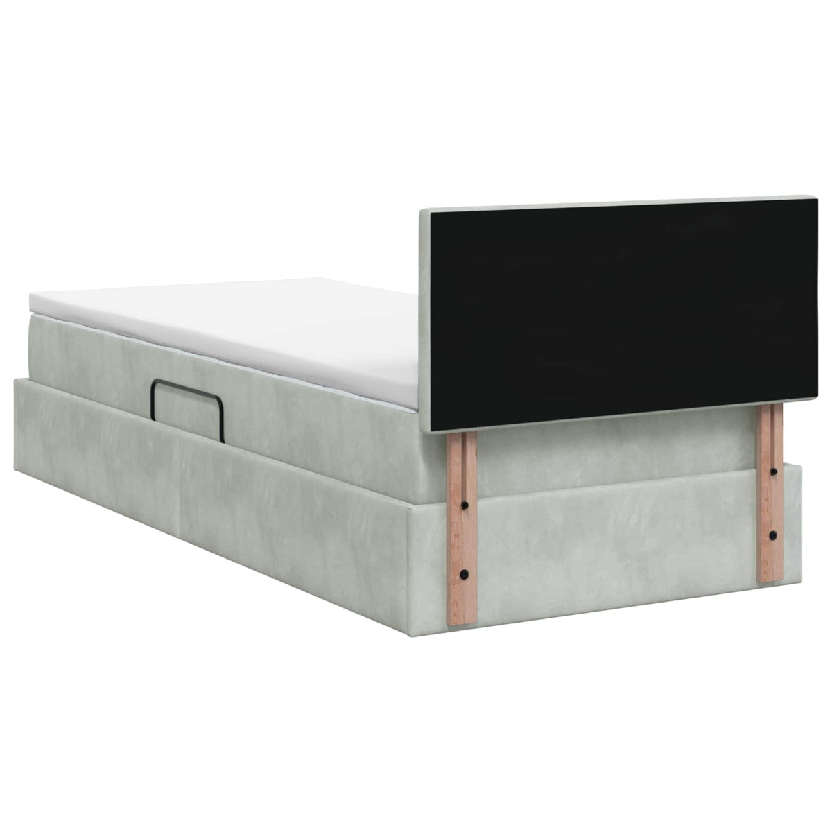 Krevet s od storage Svjetlosiva 100 x 200 cm Baršun