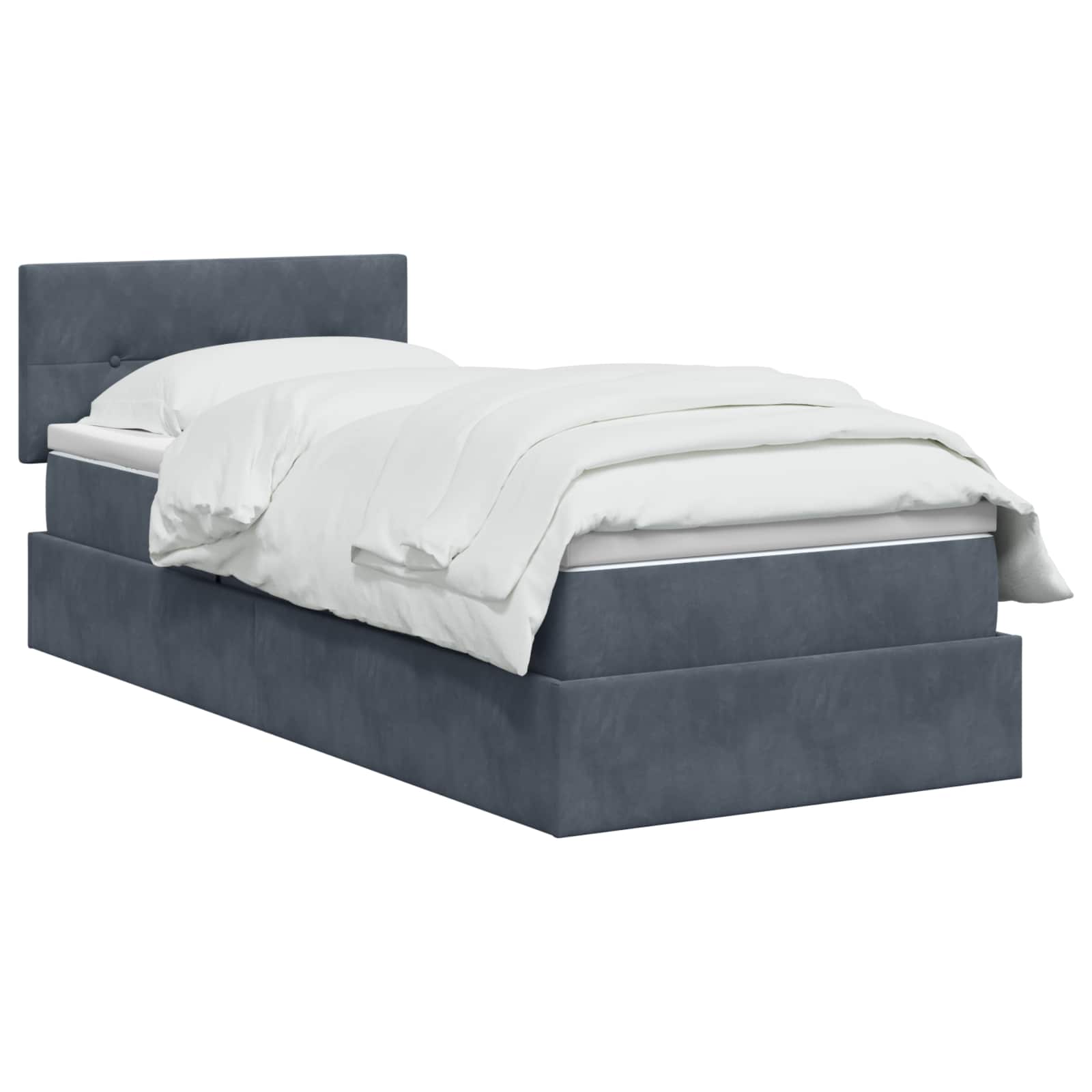 Krevet s od storage s uzglavljem Tamnosiva 100 x 200 cm Baršun