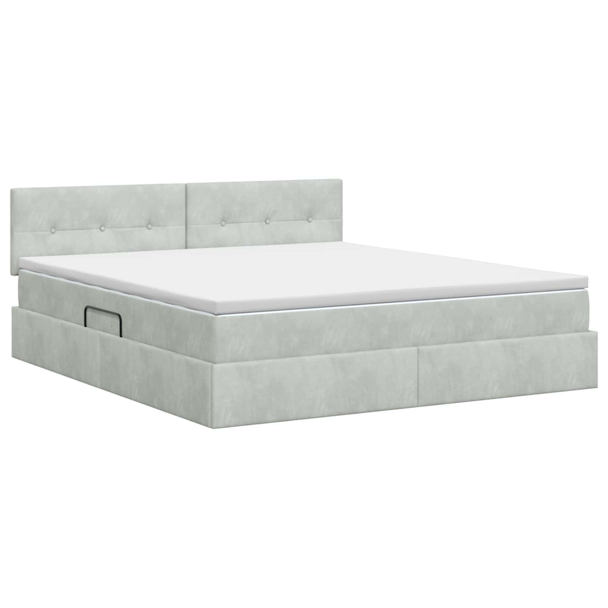 Krevet s od storage Svjetlosiva 140 x 190 cm Baršun