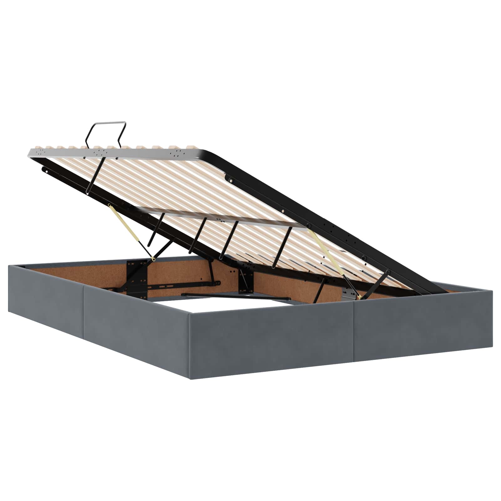 Krevet s od storage s uzglavljem Tamnosiva 140 x 200 cm Baršun