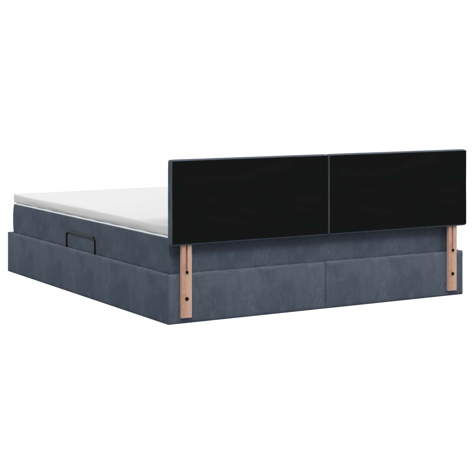 Krevet s od storage s uzglavljem Tamnosiva 140 x 200 cm Baršun