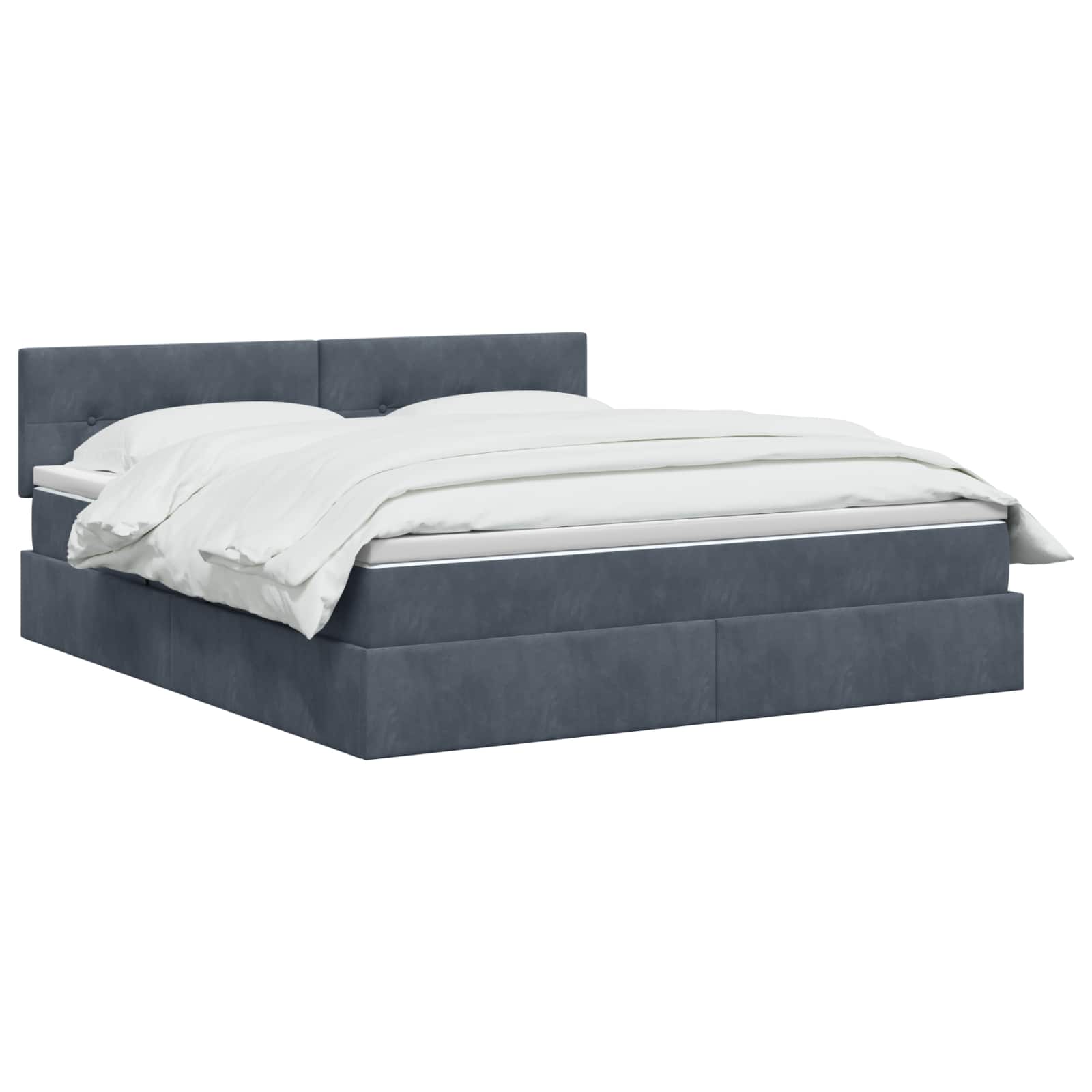 Krevet s od storage s uzglavljem Tamnosiva 140 x 200 cm Baršun