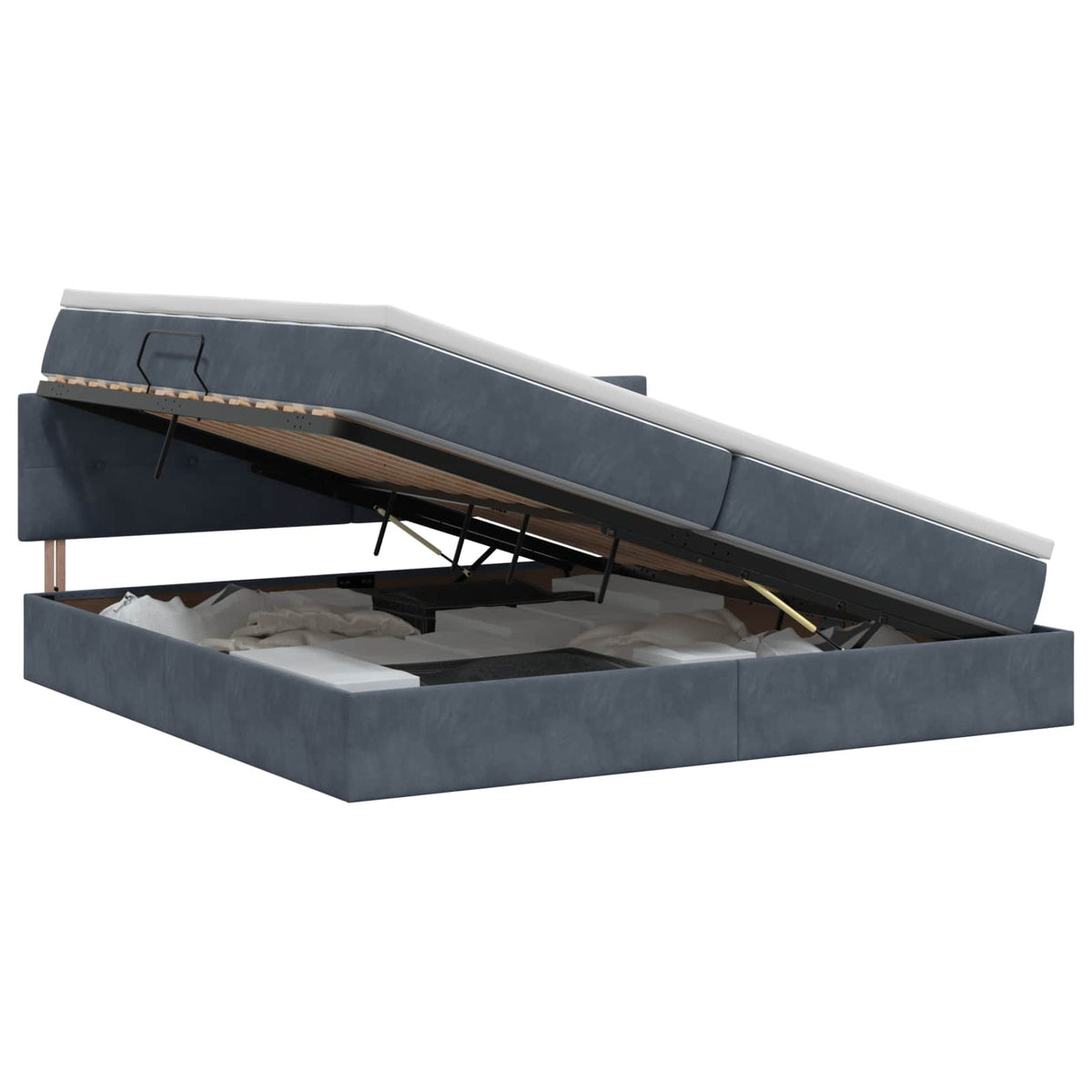 Krevet s od storage s uzglavljem Tamnosiva 200 x 200 cm Baršun