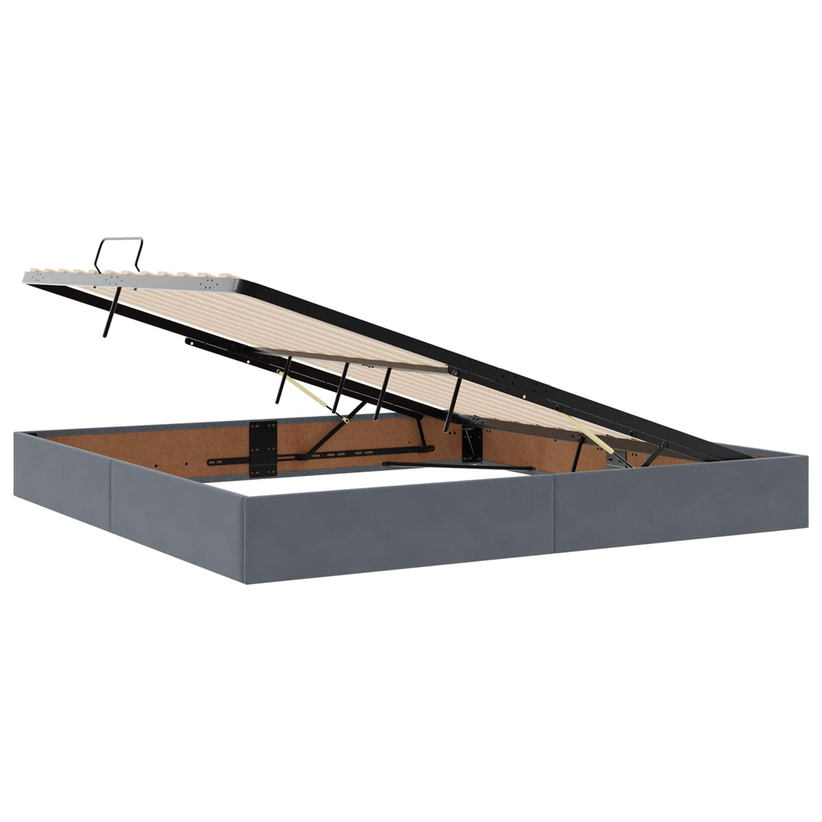 Krevet s od storage s uzglavljem Tamnosiva 200 x 200 cm Baršun