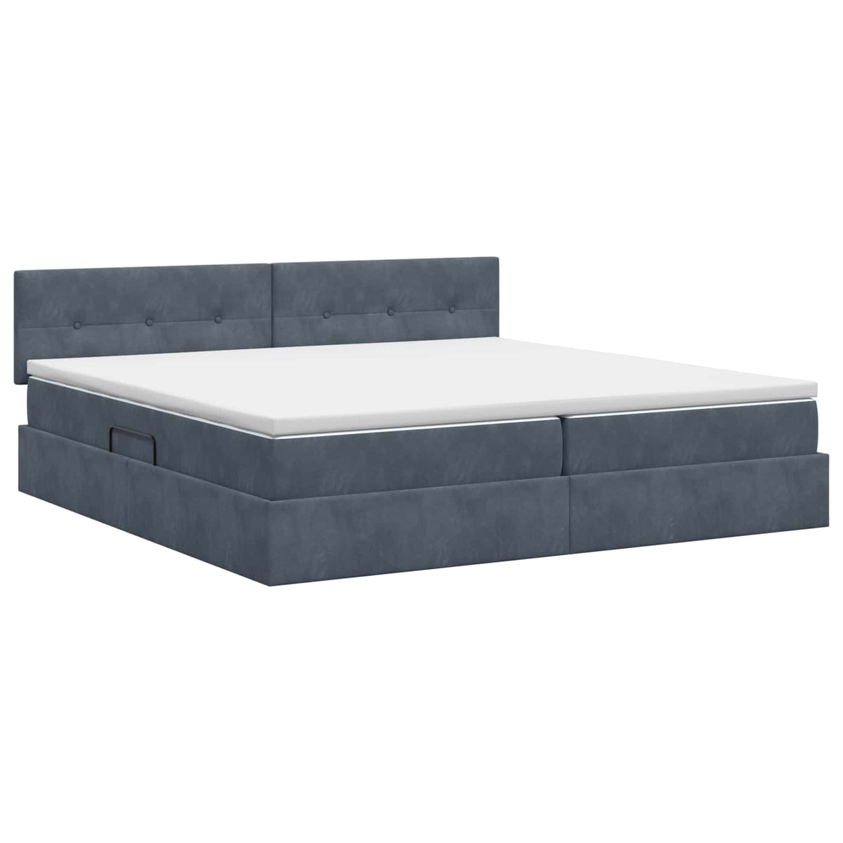 Krevet s od storage s uzglavljem Tamnosiva 200 x 200 cm Baršun