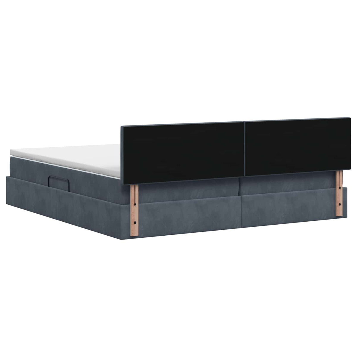 Krevet s od storage s uzglavljem Tamnosiva 200 x 200 cm Baršun