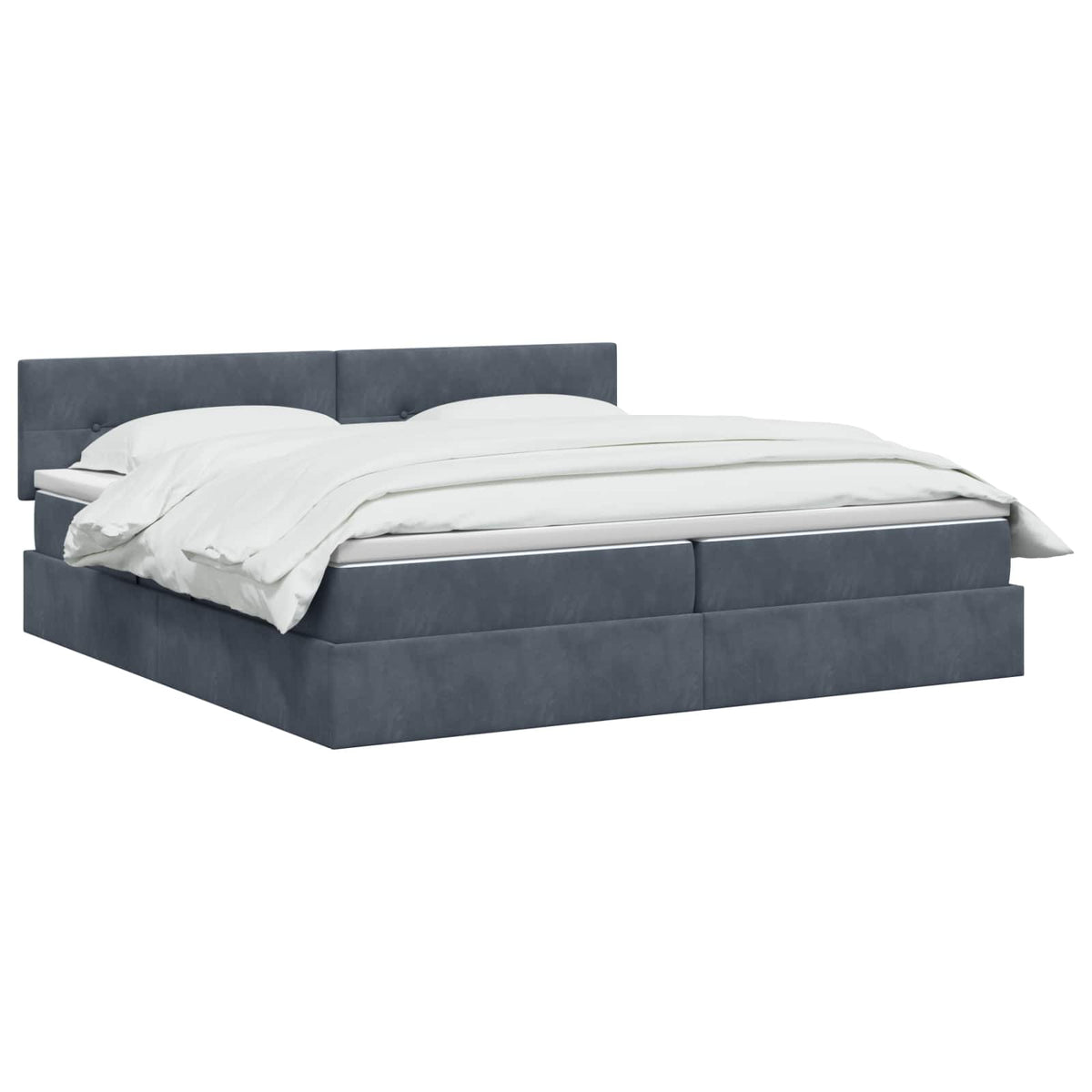 Krevet s od storage s uzglavljem Tamnosiva 200 x 200 cm Baršun