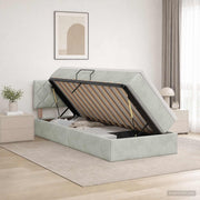 Krevet s od storage Svjetlosiva 100 x 200 cm Baršun