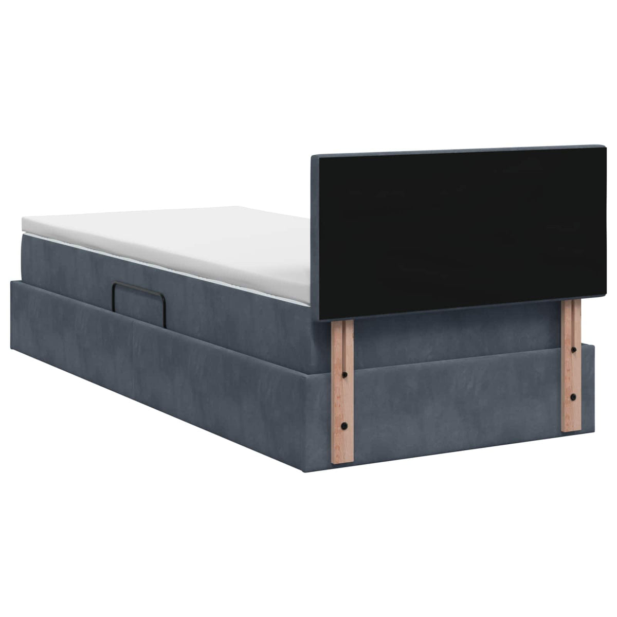 Krevet s od storage s uzglavljem Tamnosiva 90 x 190 cm Baršun