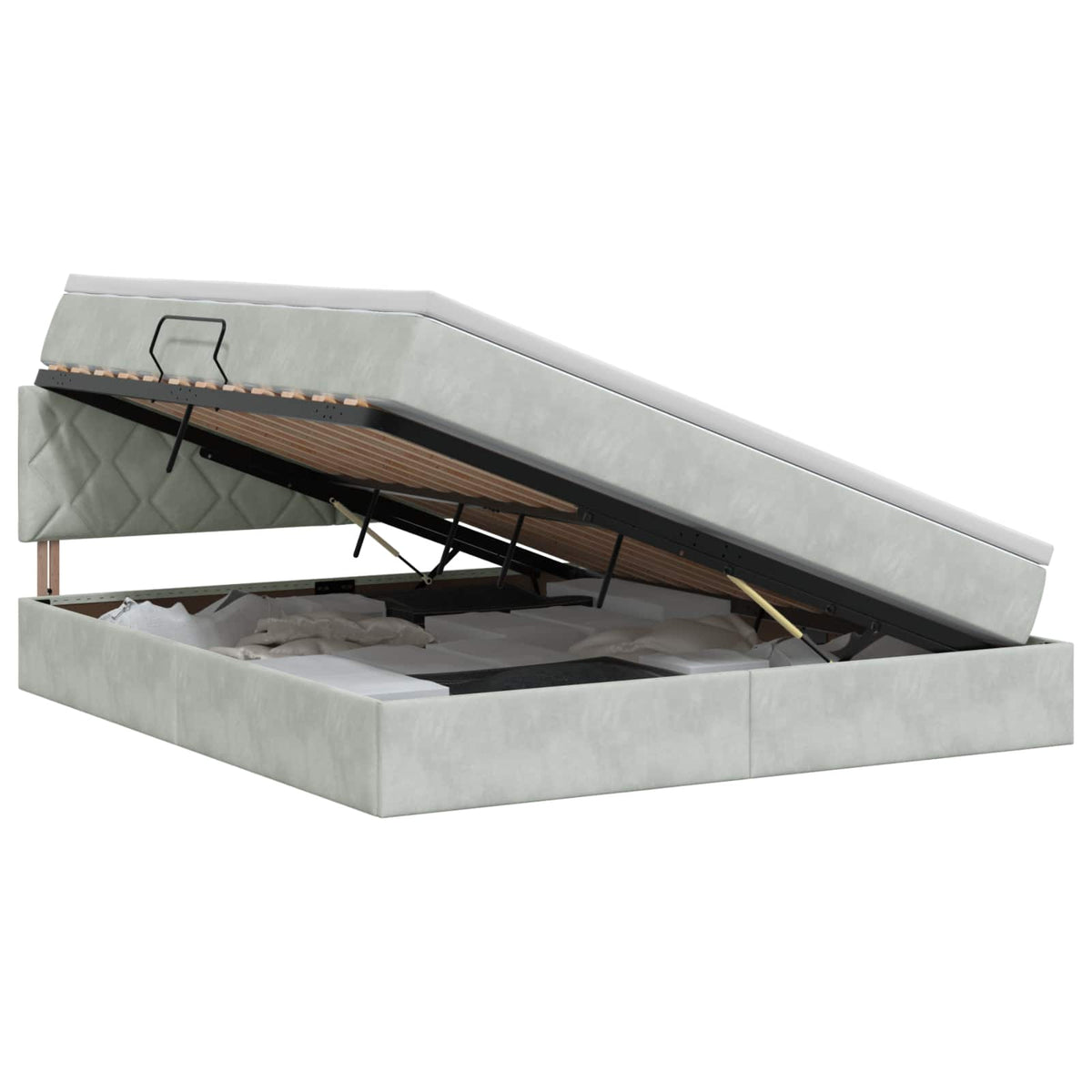 Krevet s od storage Svjetlosiva 180 x 200 cm Baršun