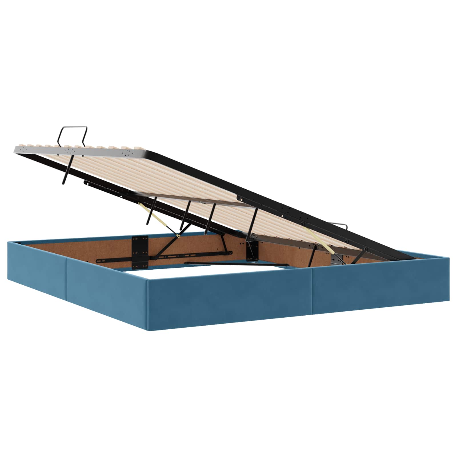 Krevet s od storage Tamno plava 180 x 200 cm Baršun