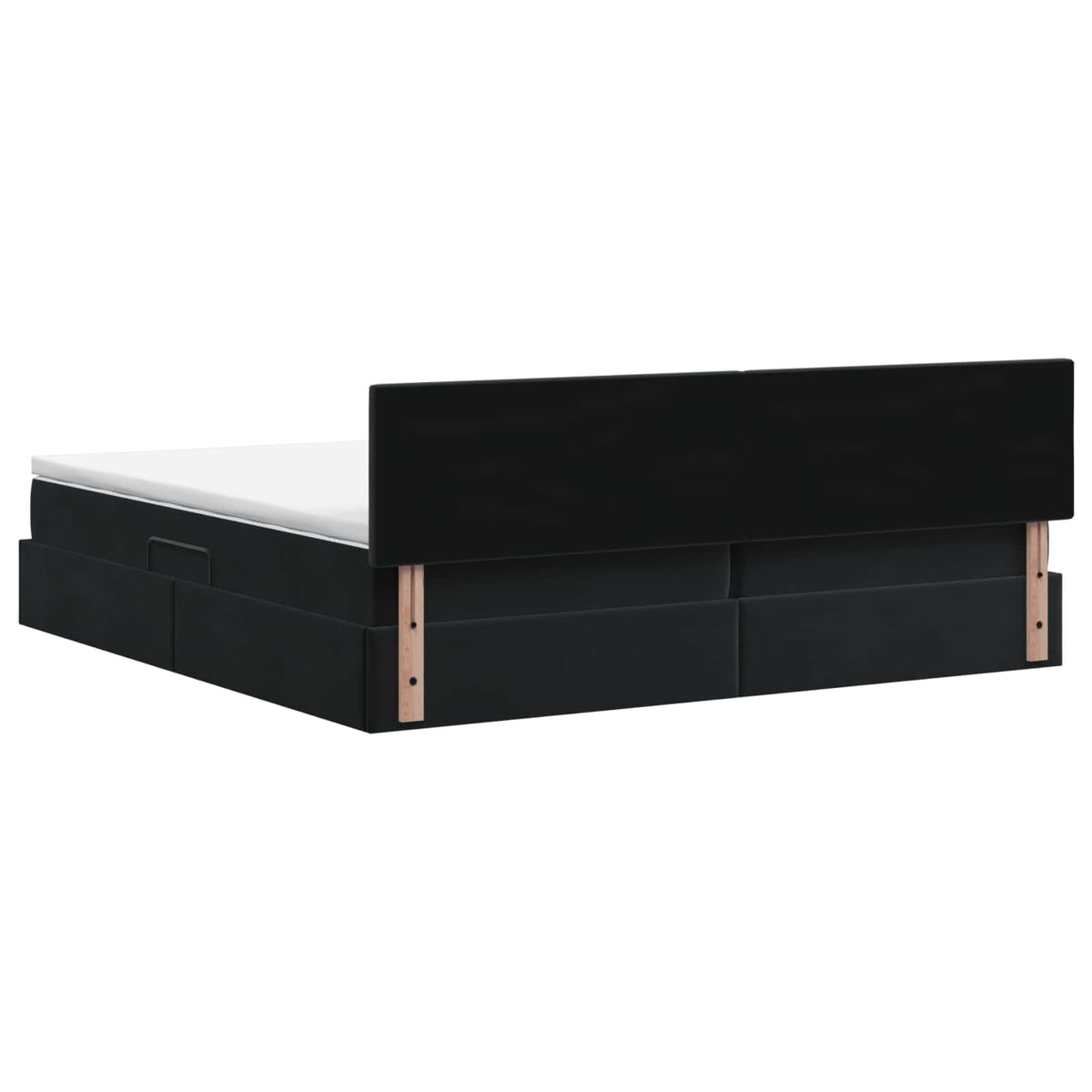 Krevet s od storage s uzglavljem Crna 200 x 200 cm Baršun