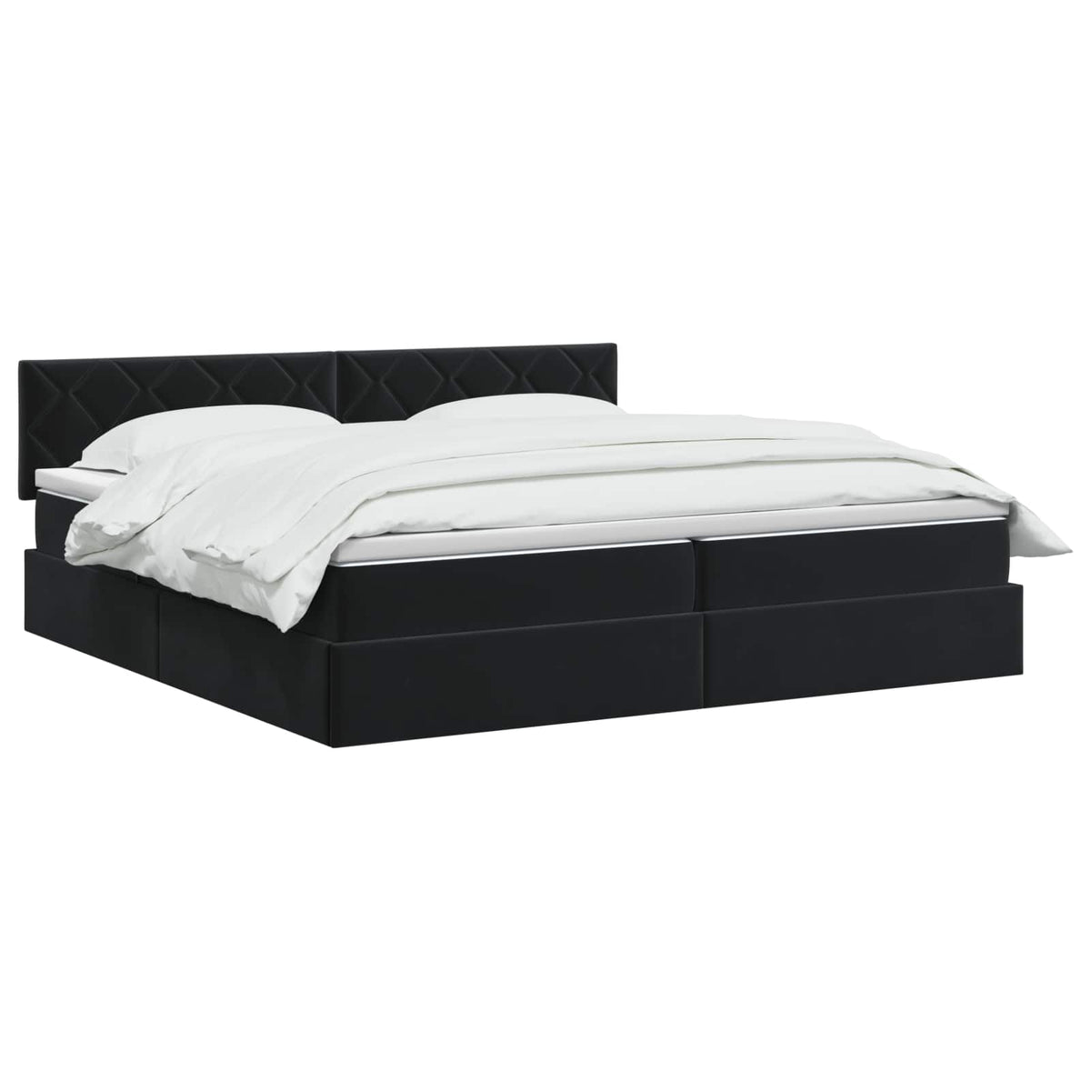 Krevet s od storage s uzglavljem Crna 200 x 200 cm Baršun