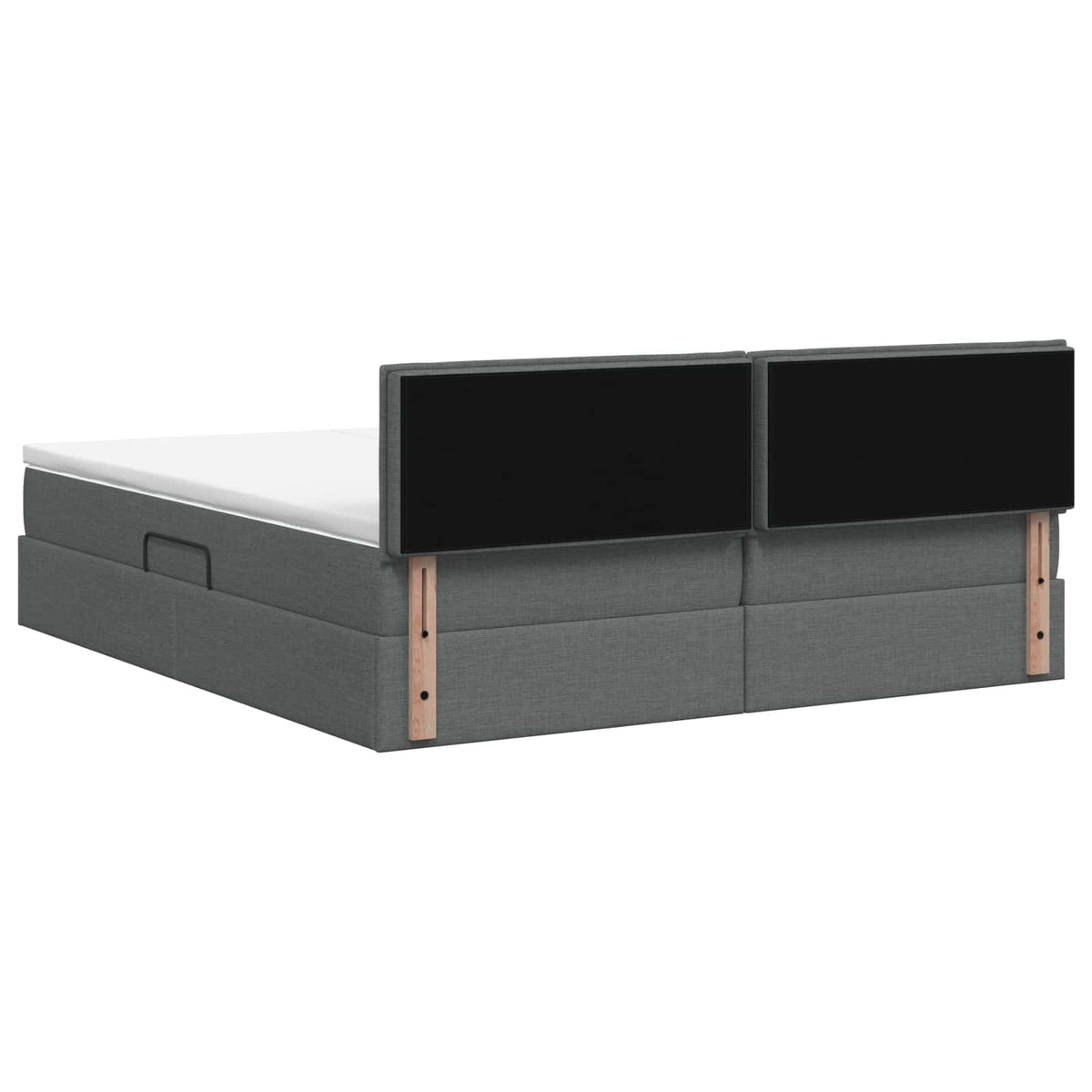 Krevet s od storage s uzglavljem 2 kom. Tamnosiva Lažna koža