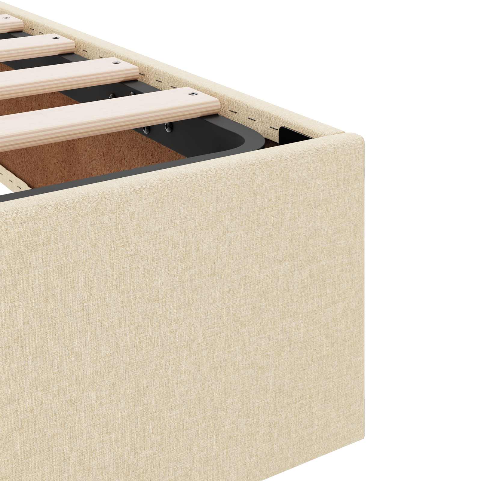 Krevet s od storage s uzglavljem 2 kom. Krem Lažna koža
