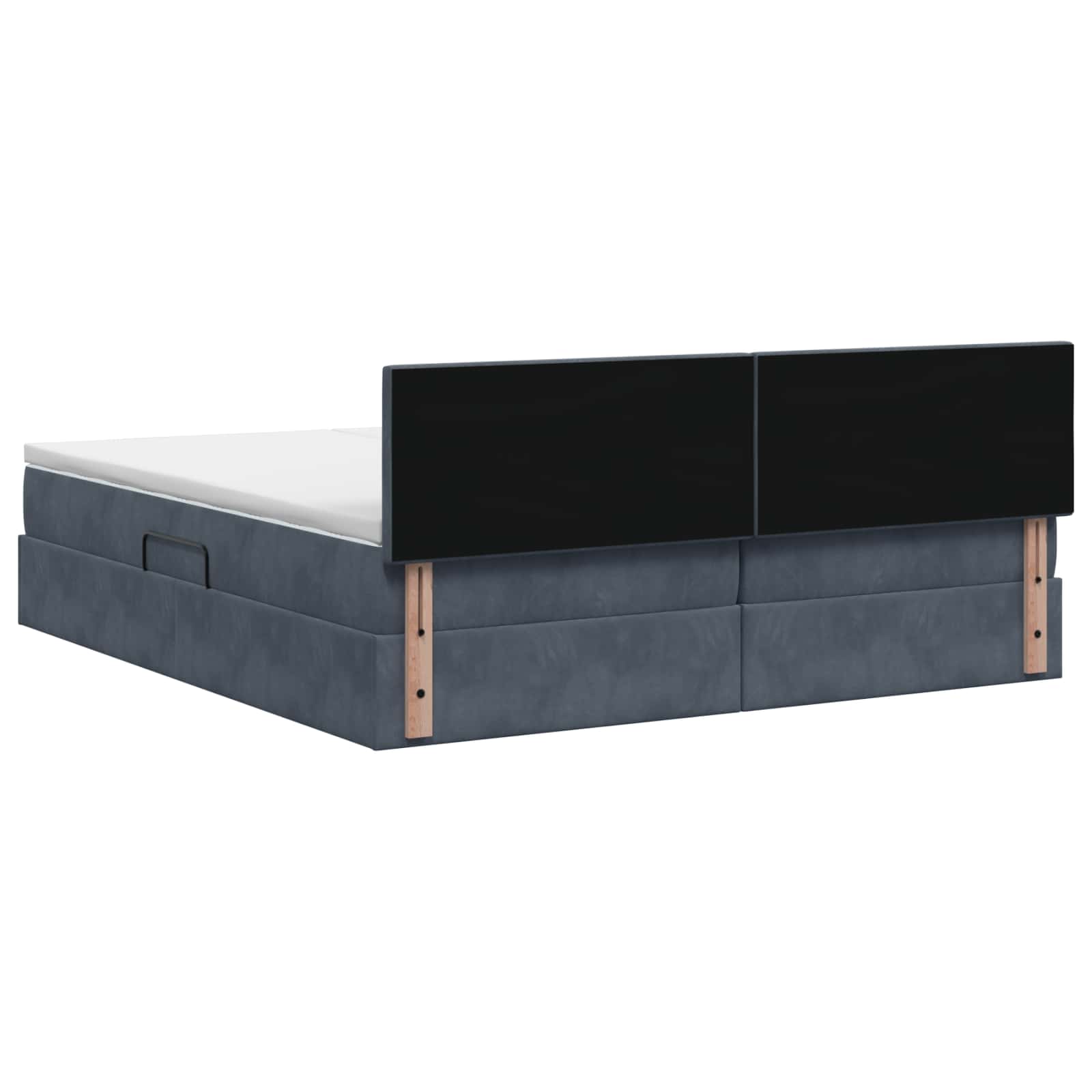 Krevet s od storage s uzglavljem 2 kom. Tamnosiva