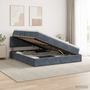 Krevet s od storage s uzglavljem Tamnosiva 180 x 200 cm Baršun