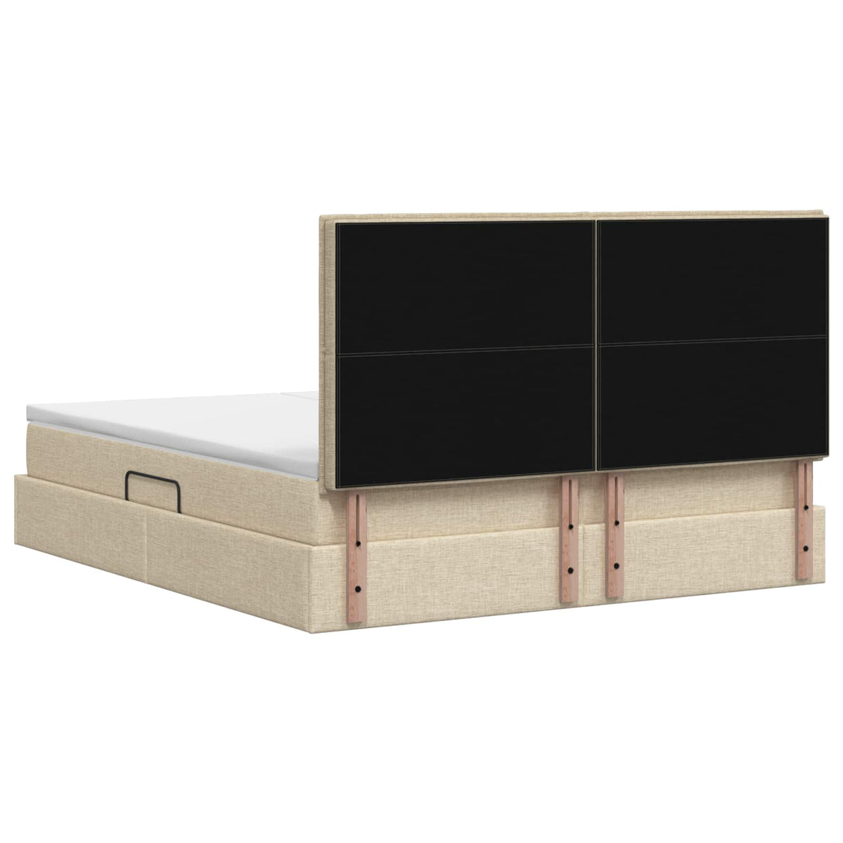 Krevet s od storage s uzglavljem Krem 180 x 200 cm Tkanina