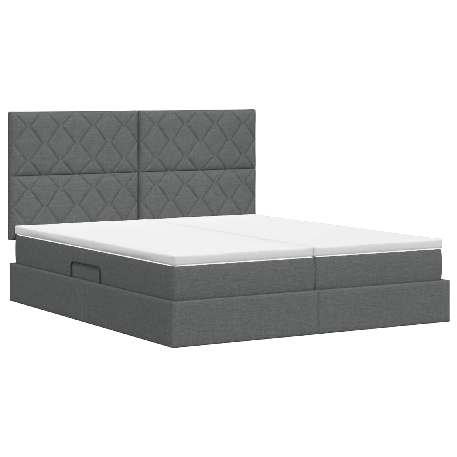 Krevet s od storage s uzglavljem Tamnosiva 180 x 200 cm Tkanina