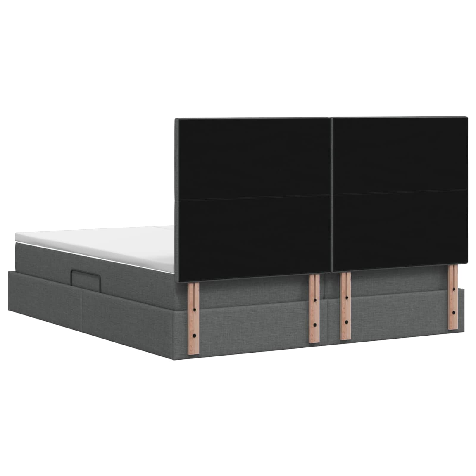 Krevet s od storage s uzglavljem Tamnosiva 180 x 200 cm Tkanina