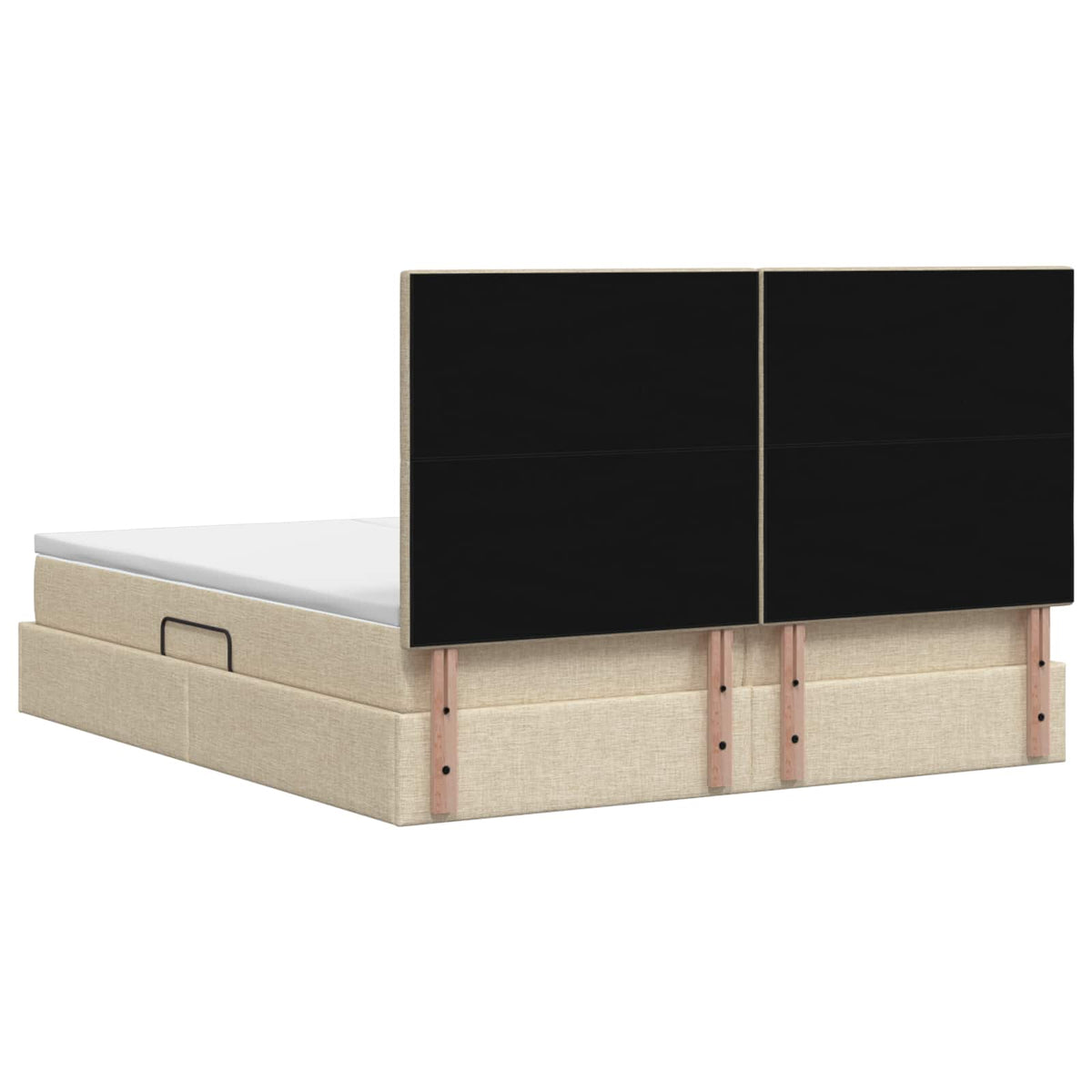 Krevet s od storage s uzglavljem Krem 180 x 200 cm Tkanina