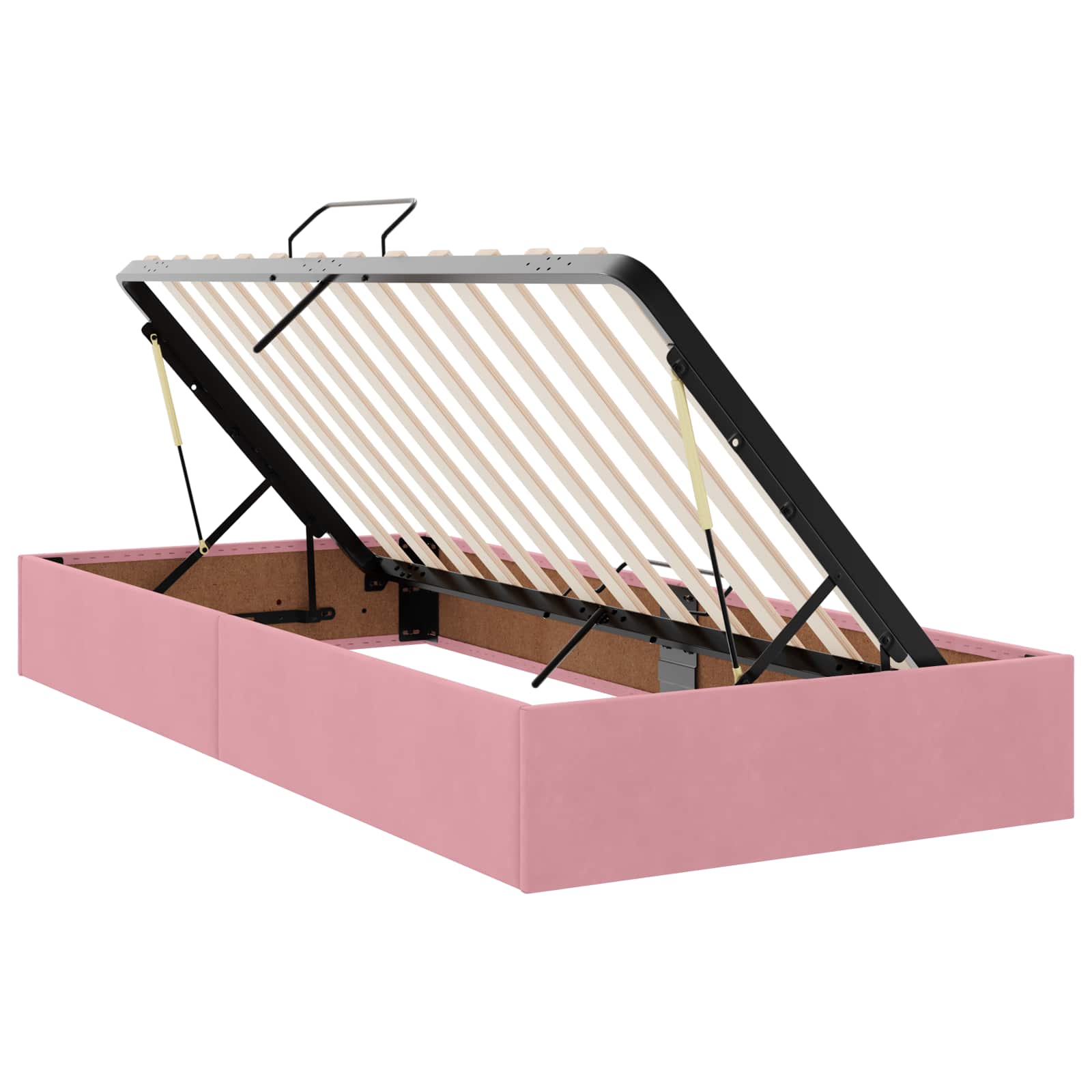 Krevet s od storage s uzglavljem Ružičasta 180 x 200 cm Baršun