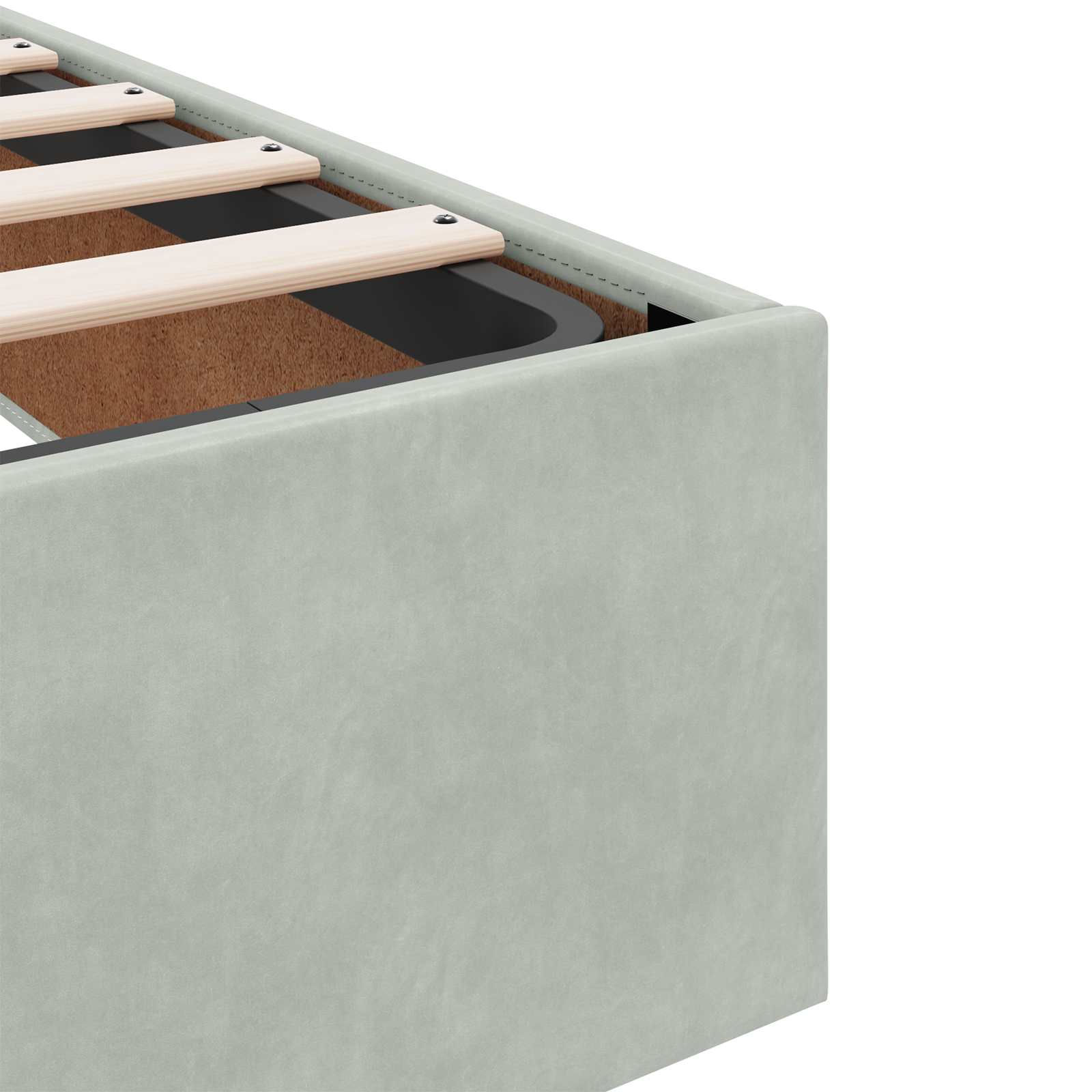 Krevet s od storage s pohranom Svjetlosiva 200 x 200 cm Baršun