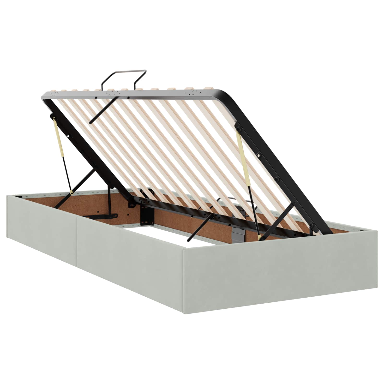 Krevet s od storage s pohranom Svjetlosiva 200 x 200 cm Baršun