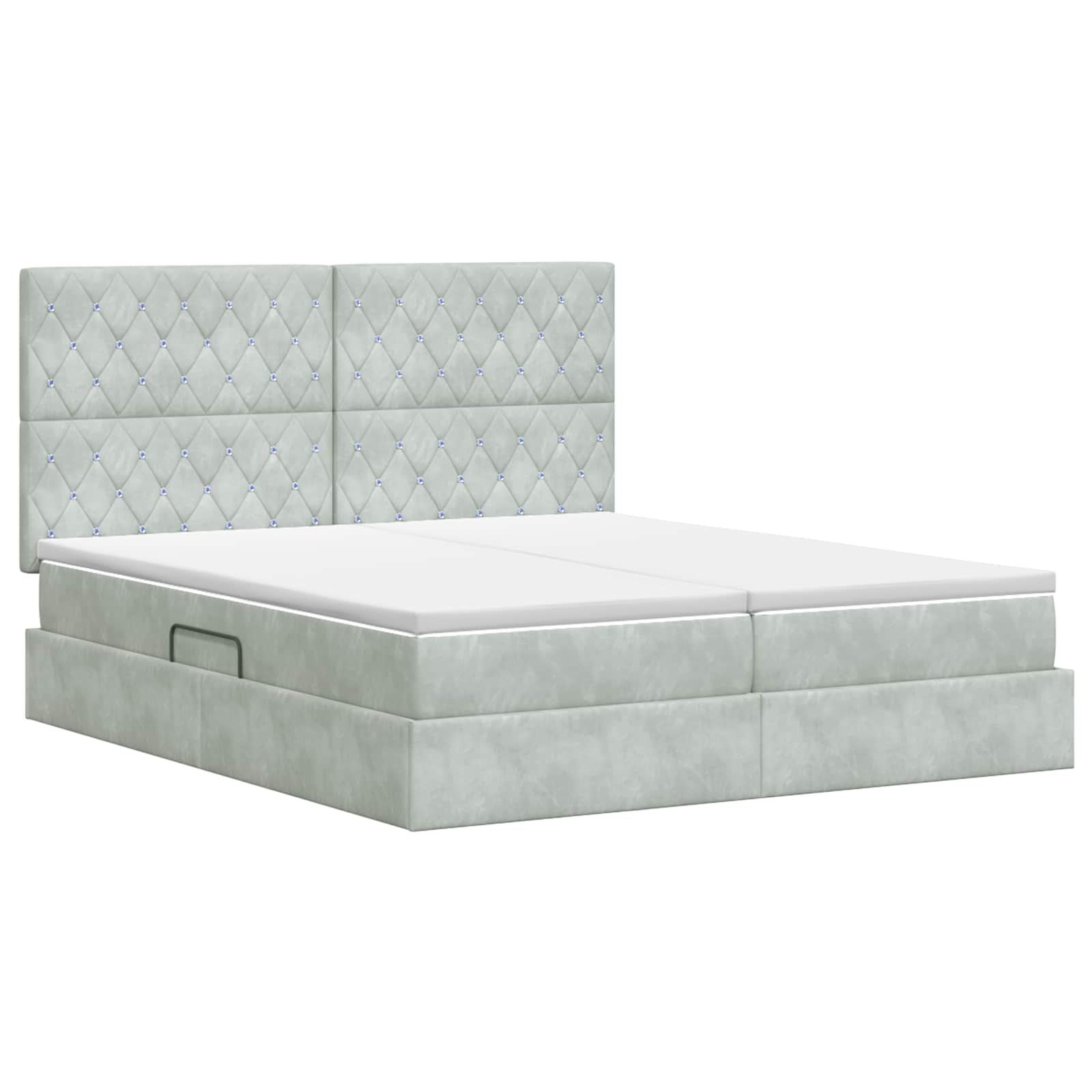 Krevet s od storage s pohranom Svjetlosiva 200 x 200 cm Baršun