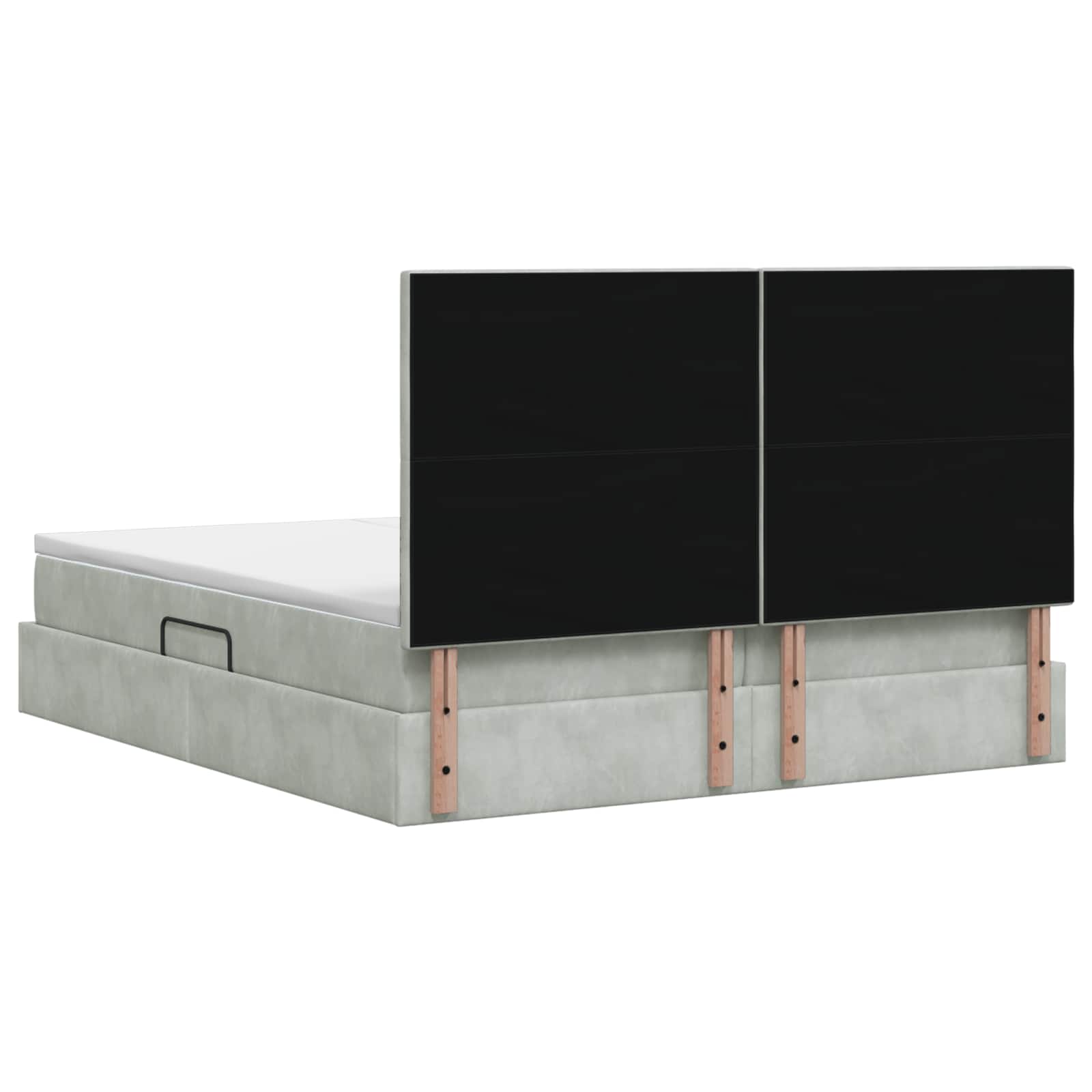 Krevet s od storage s pohranom Svjetlosiva 200 x 200 cm Baršun