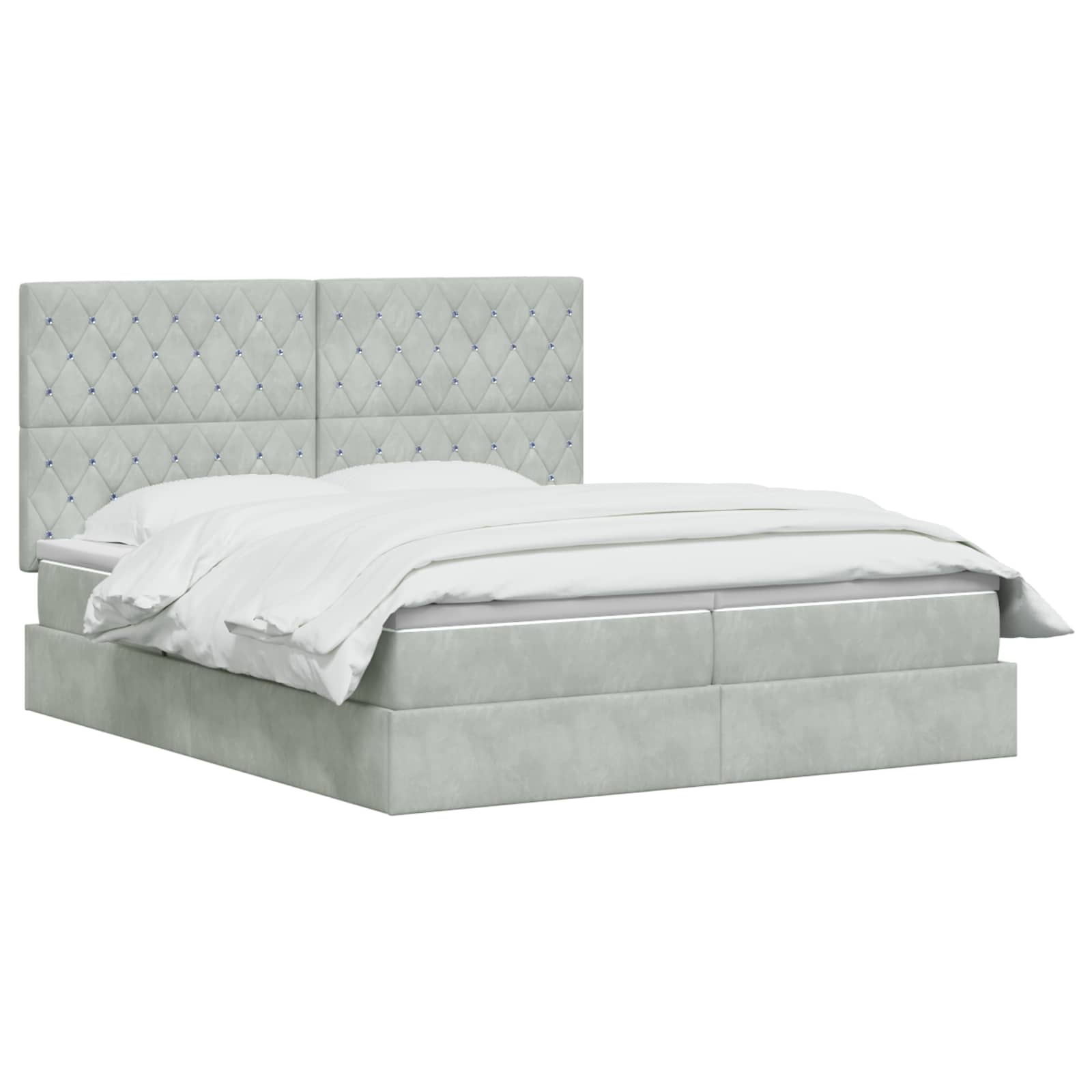 Krevet s od storage s pohranom Svjetlosiva 200 x 200 cm Baršun