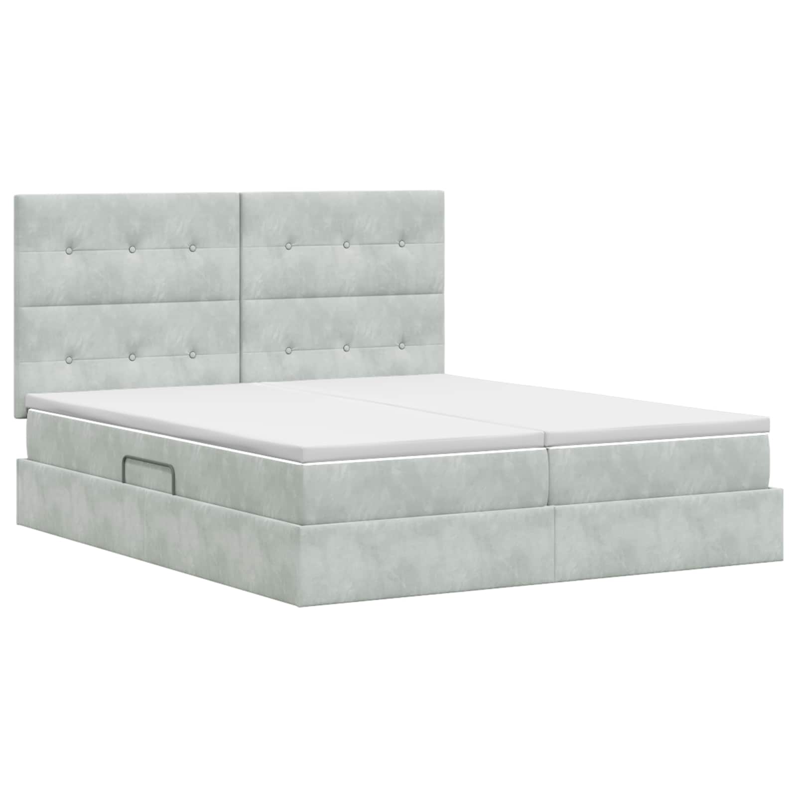 Krevet s od storage s pohranom Svjetlosiva 200 x 200 cm Baršun