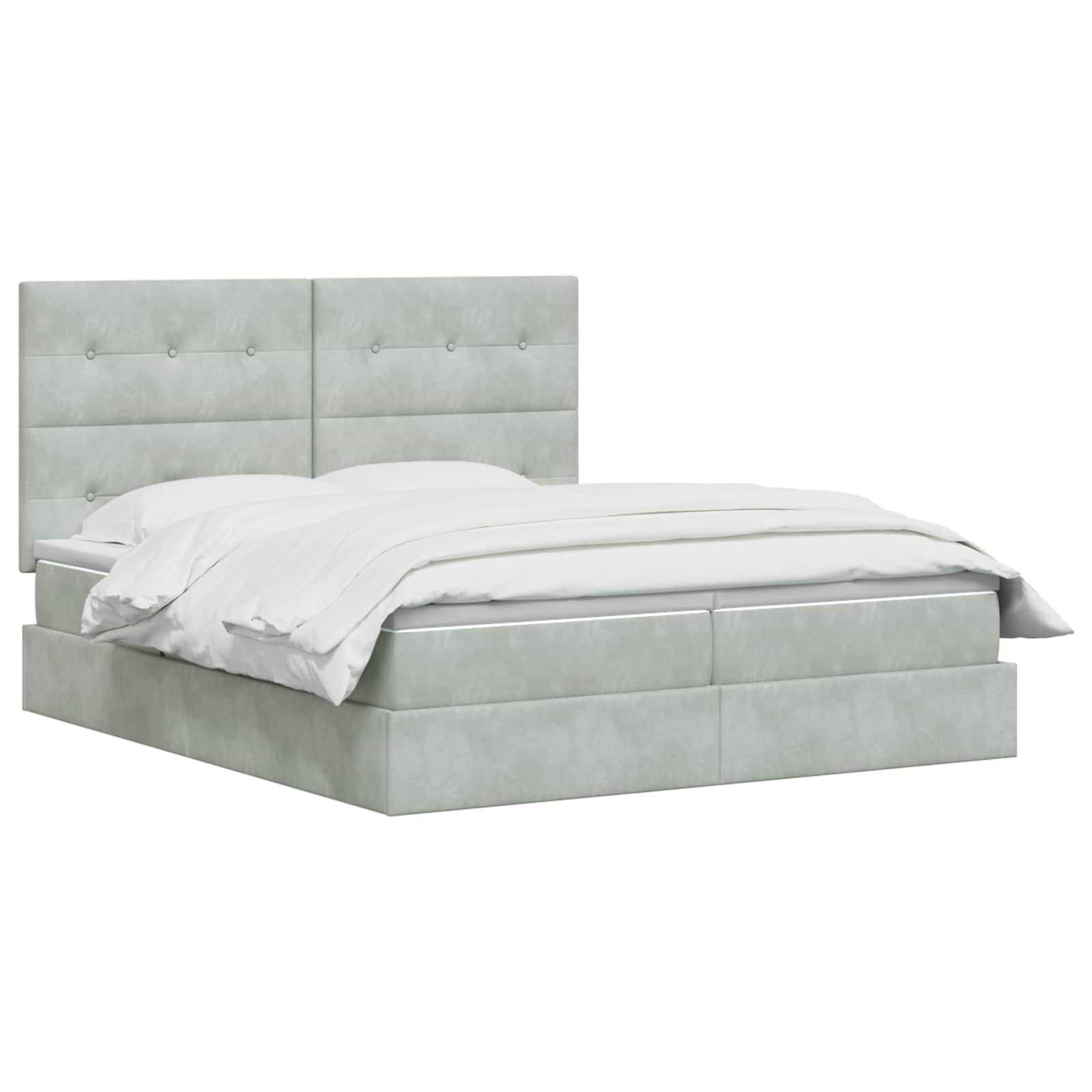 Krevet s od storage s pohranom Svjetlosiva 200 x 200 cm Baršun