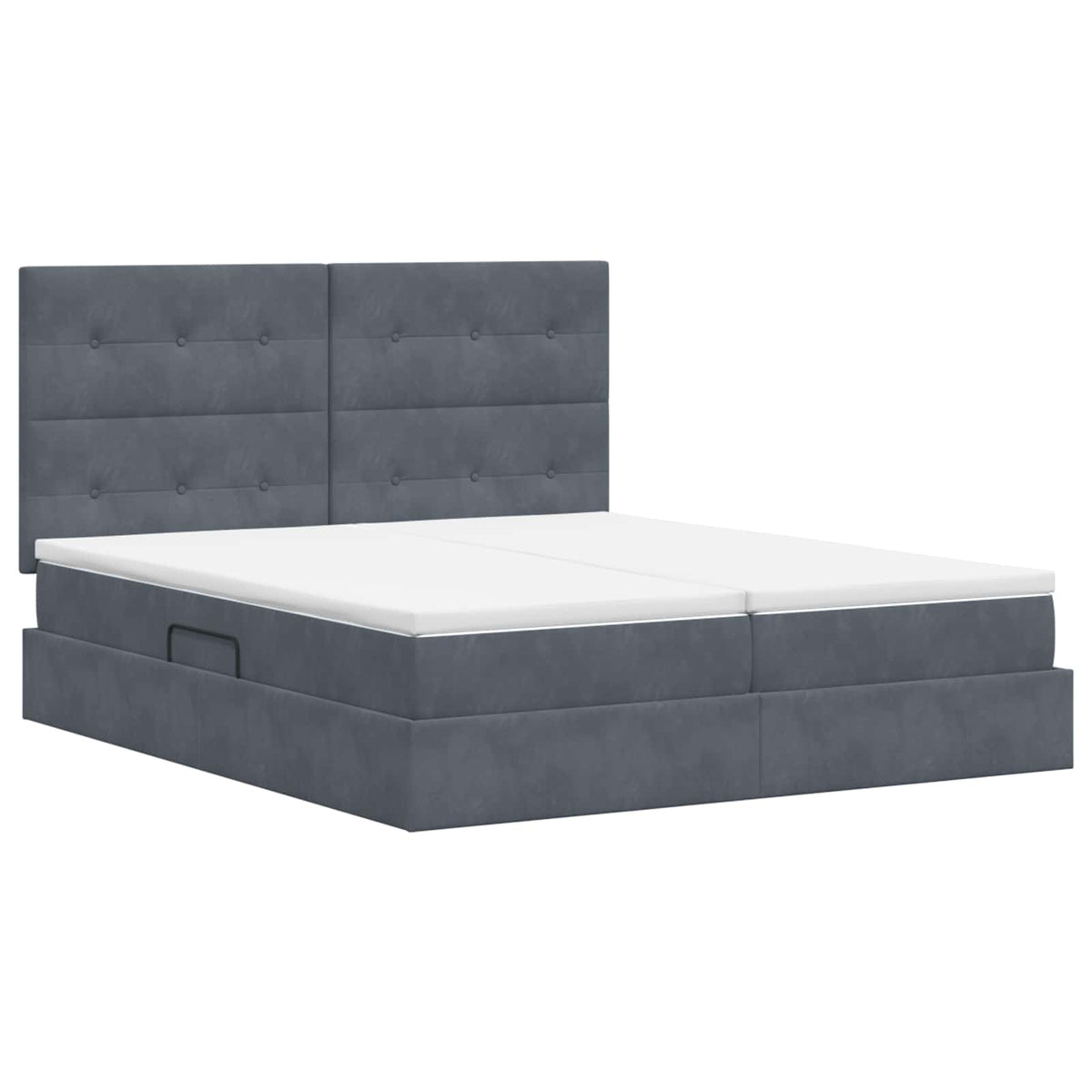 Krevet s od storage s uzglavljem Tamnosiva 200 x 200 cm Baršun