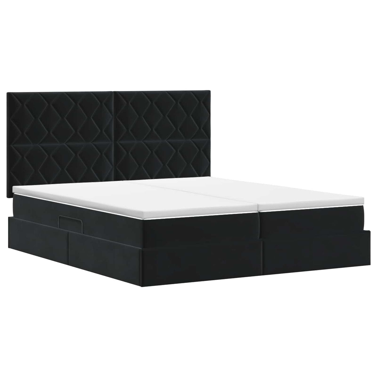 Krevet s od storage s uzglavljem Crna 200 x 200 cm Baršun
