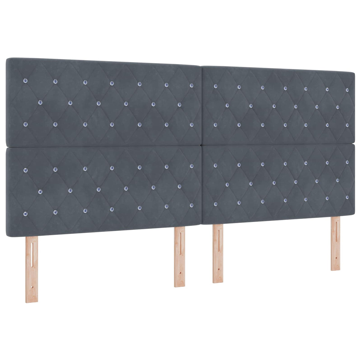 LED krevet za pohranu s madracem Tamnosiva 200 x 200 cm Baršun
