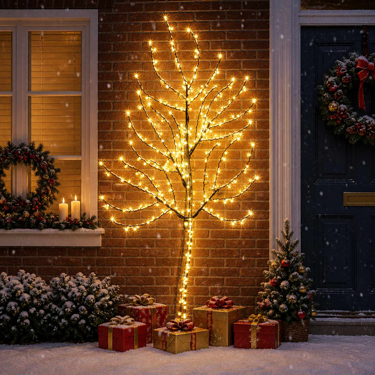 LED zidno božićno drvce 180 cm 200 LED lampica Topla bijela