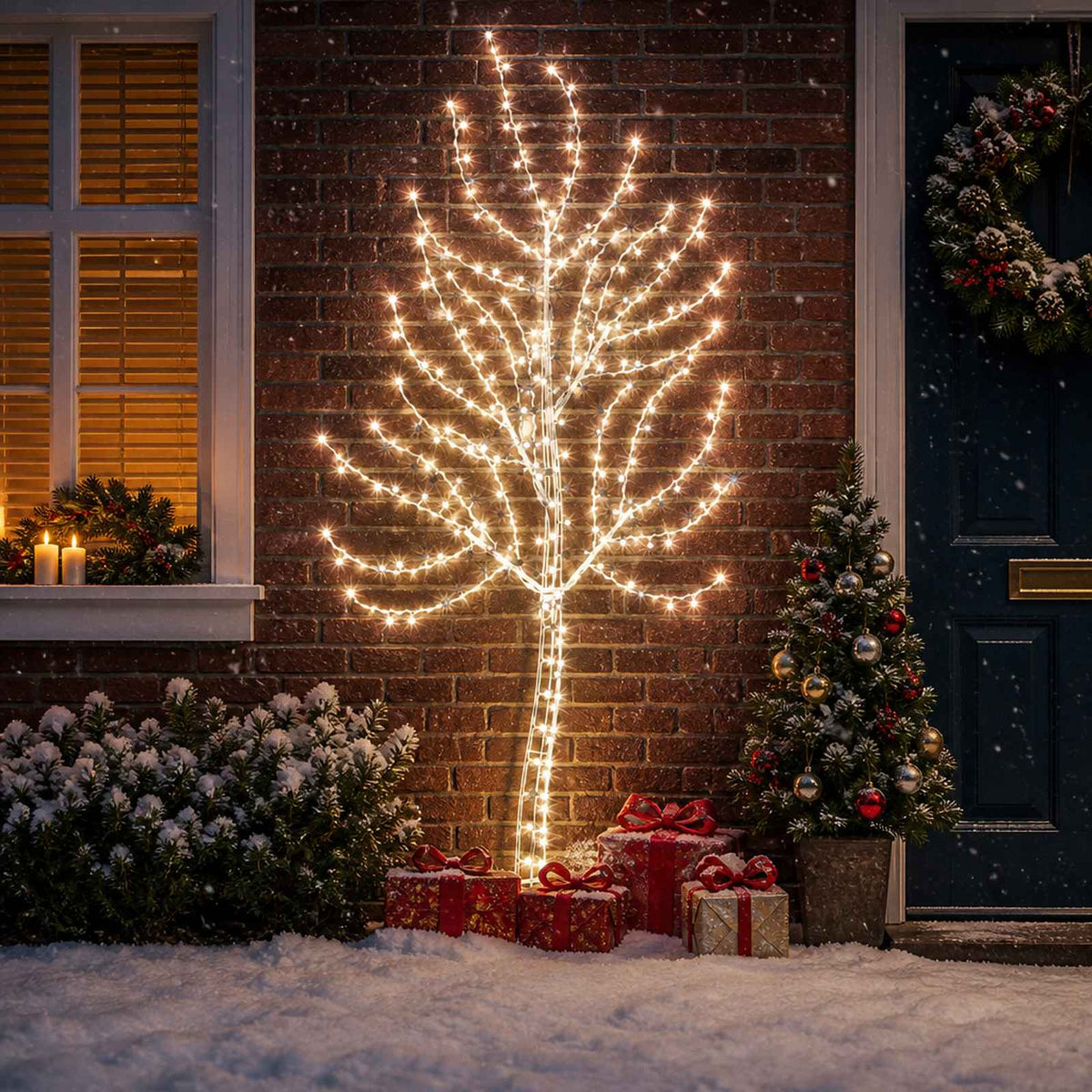 LED zidno božićno drvce 312 LED lampica