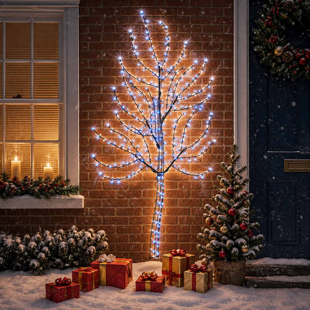 LED zidno božićno drvce 312 LED lampica