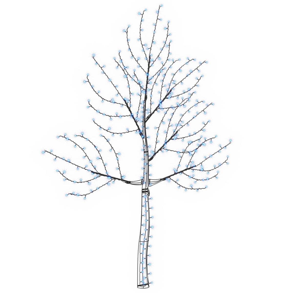 LED zidno božićno drvce 210 cm 312 LED lampica Plava Čelik Crna
