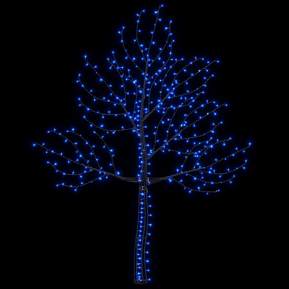 LED zidno božićno drvce 210 cm 312 LED lampica Plava Čelik Crna