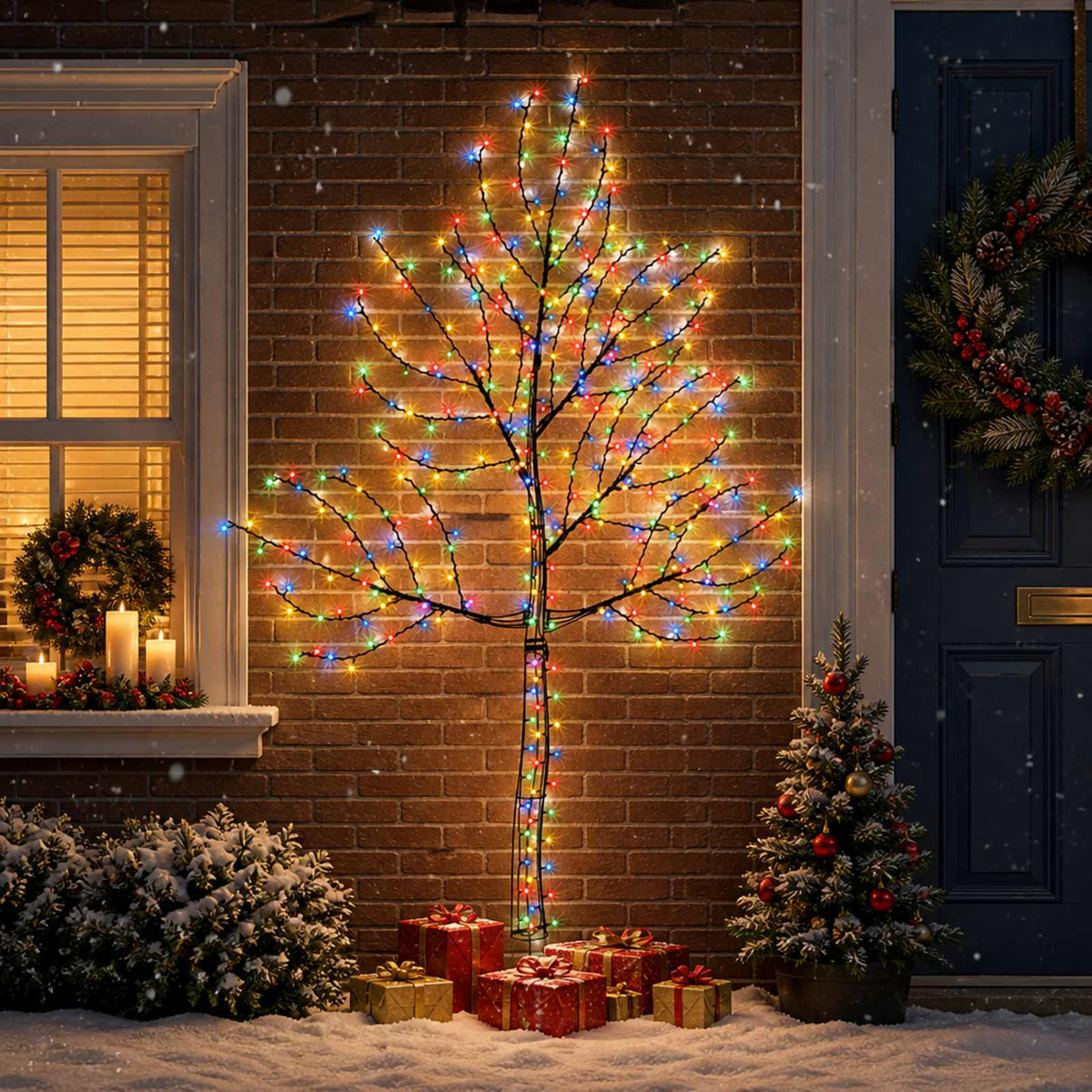 LED zidno božićno drvce 312 LED lampica