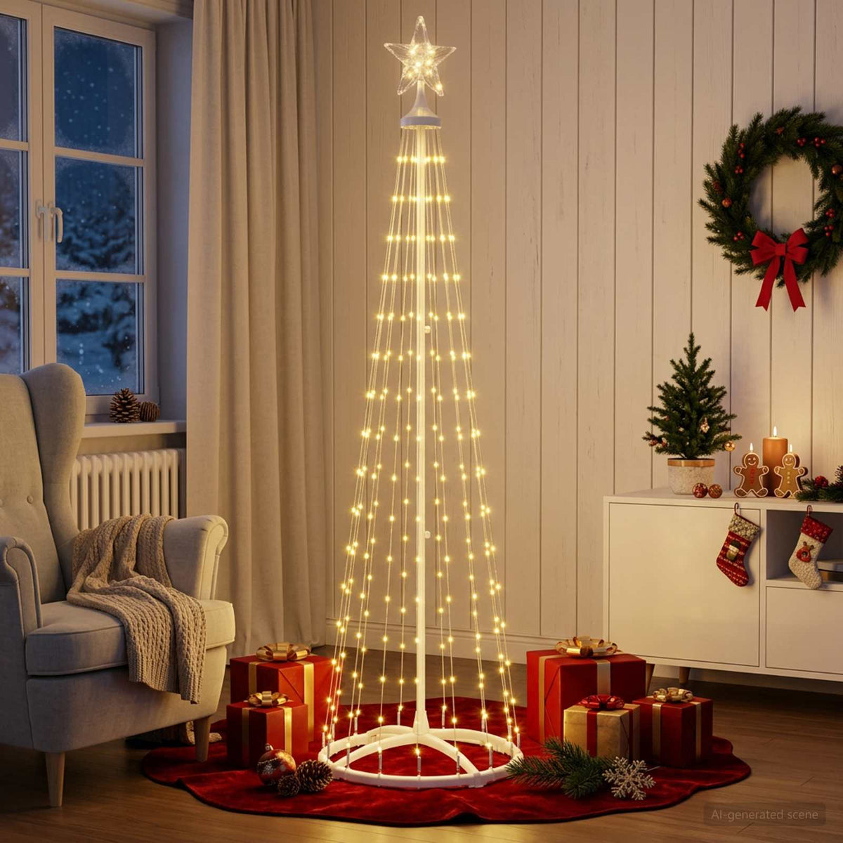 Stožasto LED božićno drvce 180 cm 250 LED lampica Topla bijela