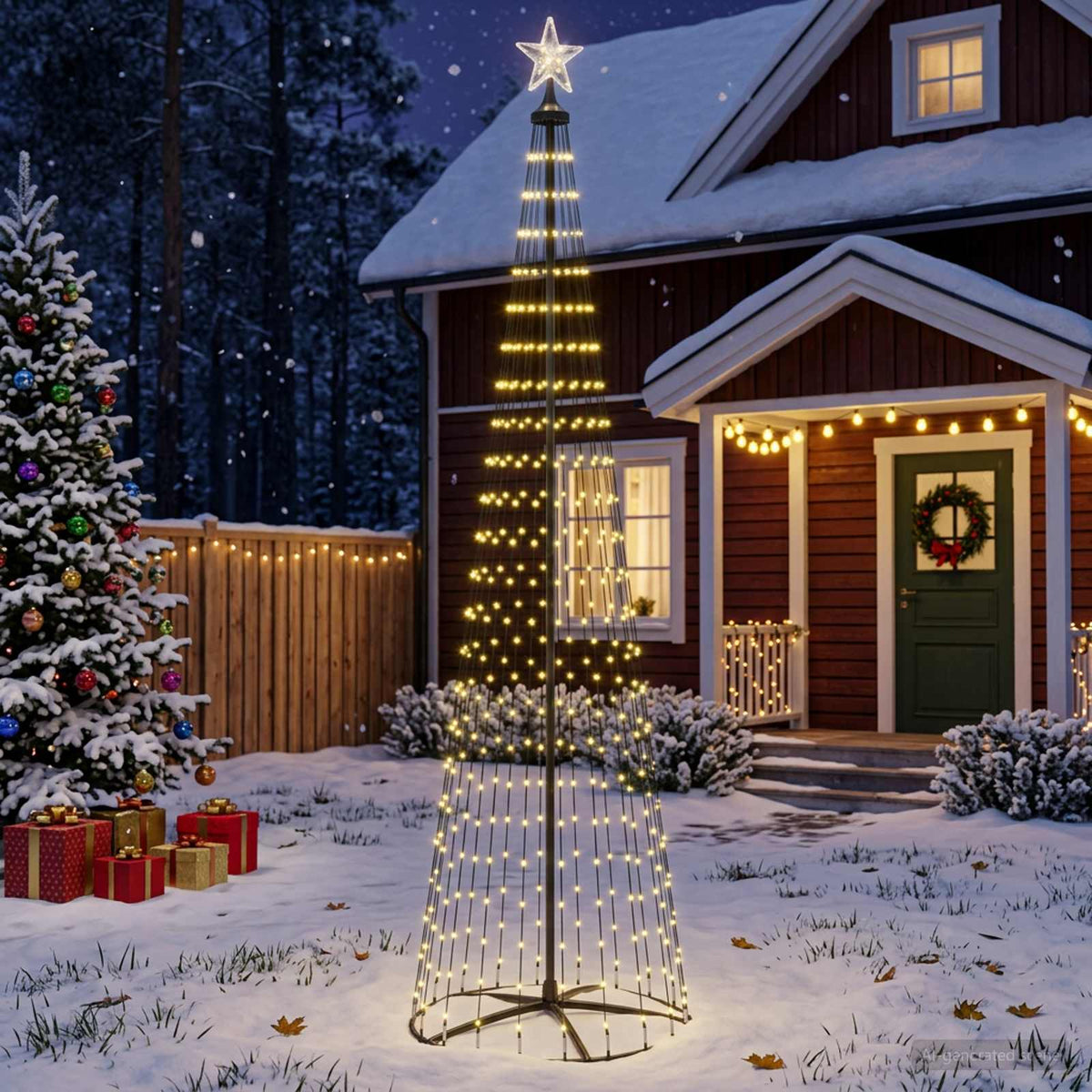 Stožasto LED božićno drvce 470 LED lampica Čelik